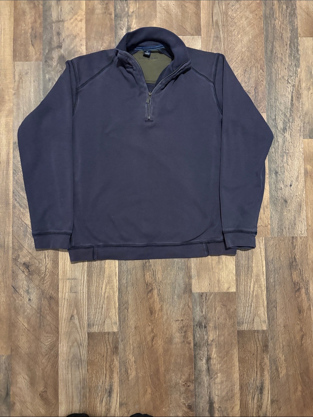 Hathaway 100% Cotton Men's Navy Quarter-Zip Pullover Sweater